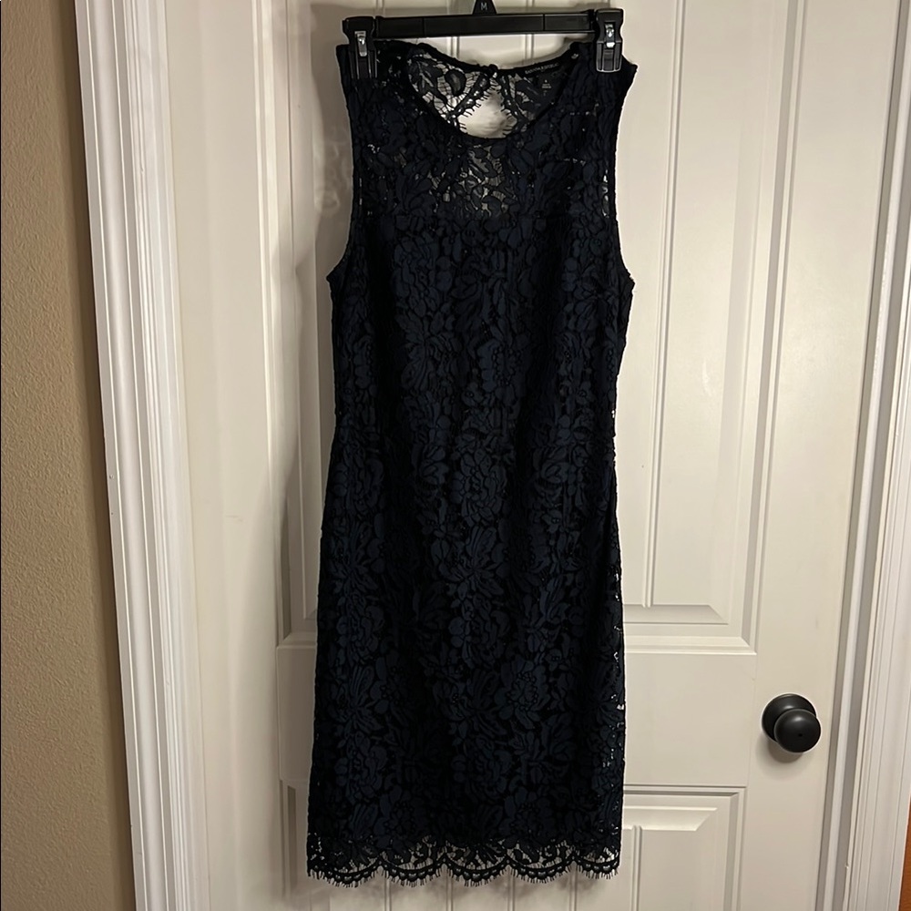 Elegant Navy Banana Republic Size 4 Lace Dress